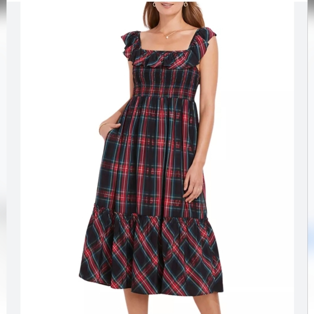 Vineyard Vines Red and Blue Plaid Dress